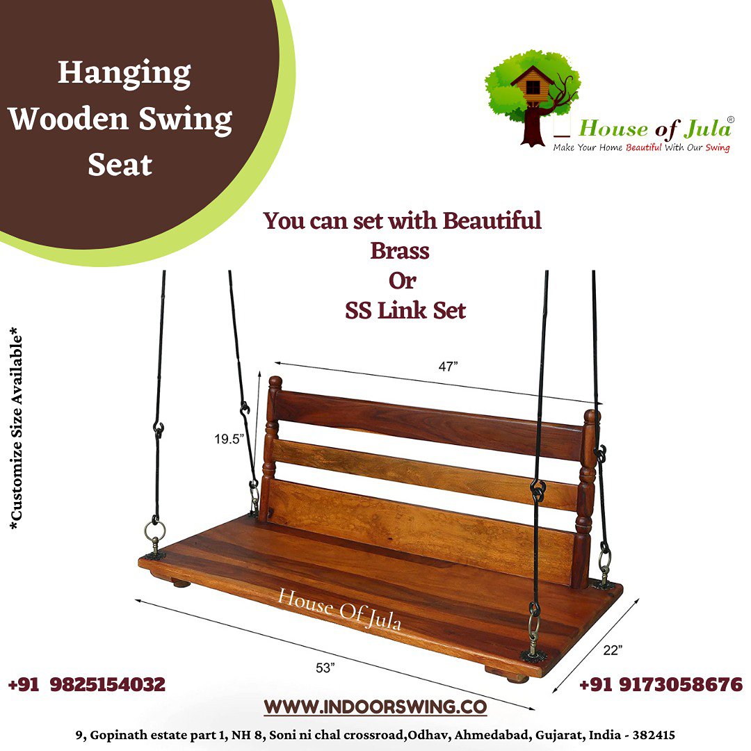 Hanging Woden Swing  With Rope